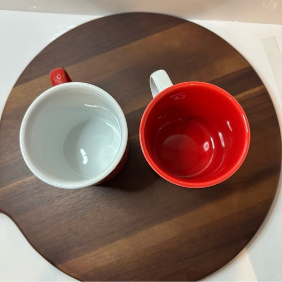 Set Of 2 Davids Tea Rustic Confetti Mug Cup Red White Dots Pattern Design EUC - Picture 5 of 6